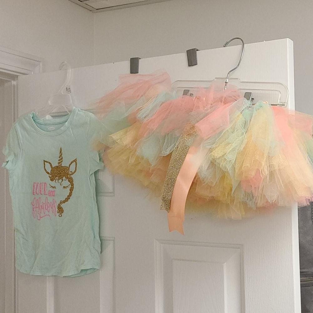 Four and Fabulous shirt and handmade tutu